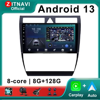 9 Дюймов Android 13 Для Audi A6 1997-2004 Автомобильный Радиоприемник BT ADAS Навигация GPS Плеер Беспроводной Carplay Auto SWC Мультимедиа Без 2din