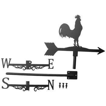 Флюгер с животными-цыплятами, флюгер на садовом колье, указатель направления ветра, орнамент в виде петуха, художественное ремесло