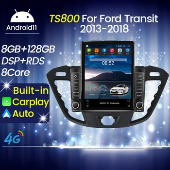 Автомобиль Tesla Style Android Auto Carplay 2Din Мультимедийный Навигационный Плеер Радио GPS Для Ford Tourneo Custom 1 I Transit 2012-2021