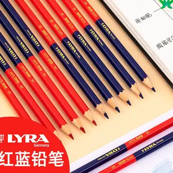 Красно-синий двухцветный карандаш Lyra, шестиугольный маркер для рисования, 12 штук маркеров трех толщин, одинарная двухцветная ручка