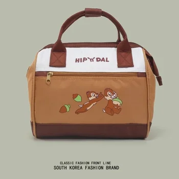 Симпатичная портативная сумка Disney Chip And 'Dale Woody с нейлоновым принтом на молнии через плечо, Регулируемая сумка через плечо Большой емкости