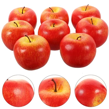 8шт Моделей Apple, искусственные яблоки из пенопласта, реквизит для моделей поддельных фруктов, реквизит для фотографий Apple