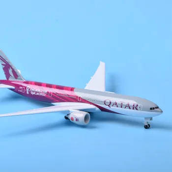 20 см Моделирование Qatar Airways Boeing 777 Модель Самолета Из Сплава Украшения Подарочная Коллекция