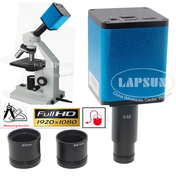 Lapsun 1080P 60 кадров в СЕКУНДУ SONY Sensor IMX290 HDMI Промышленная Лаборатория Измерение Камеры Биологического Микроскопа + 0.5X Адаптер Объектива Для Окуляра