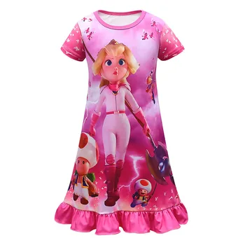 Дети, косплей-костюм принцессы Cos Peach, пижамное платье, Маскировочный костюм для карнавала на Хэллоуин, костюм для ролевых игр