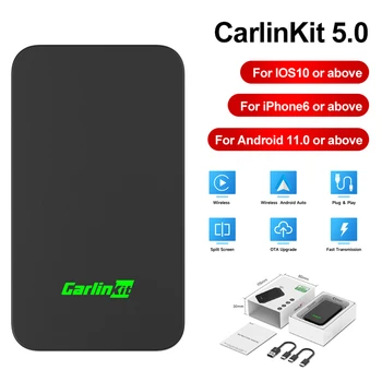 CarlinKit 5.0 2air Беспроводной CarPlay Android Auto AI Box Подключаемый к беспроводному адаптеру CarPlay Smart Car WiFi Bluetooth Автоматическое подключение Bluetooth