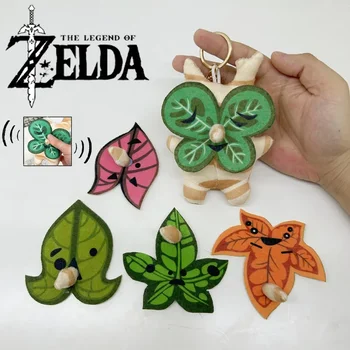 Zelda Tears of The Kingdom Korok Сменная Звучащая Мягкая Игрушка Мультфильм Аниме Каваи Зеленые Листья Кукла для Детей Подарки на День Рождения