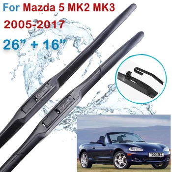 Для Mazda 5 Premacy MK2 MK3 MPV 2005-2018 Щетки Стеклоочистителя Переднего Стекла Автомобильные Аксессуары J Hook 2013 2014 2015 2016 2017