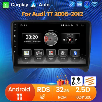 Android 11 Навигационная Автомобильная Система Видеоплеер 4-Ядерный HD Для Audi TT MK2 8J 2006-2012 2 + 32 ГБ Авторадио Carplay GPS RDS FM WIFI