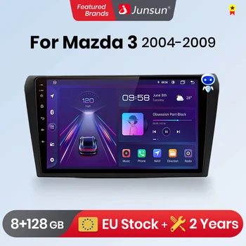 Junsun V1pro AI Voice 2 din Android Авторадио для Mazda 3 bk maxx axel 2004-2013 2007 Carplay Автомобильный Мультимедийный GPS 2din авторадио