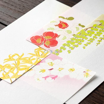 сезонное письмо мидори Японский бумажный конверт для писем художественная креативная печать набор писем поздравительная открытка подарочная карта, школьные принадлежности