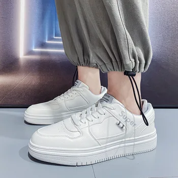 Весной и осенью 2021 года Новый модный тренд, Дышащая спортивная обувь для студентов, белая универсальная мужская обувь на толстой подошве