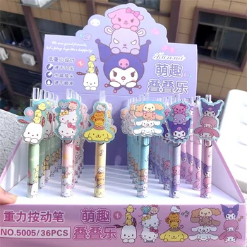 36шт акриловых накладных гелевых ручек с персонажами Sanrio Hello Kitty My Melody Kuromi Школьные принадлежности Оптом