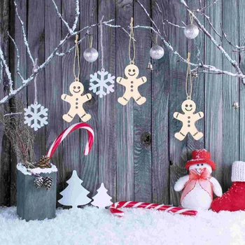 Имбирный Человечек, Вырезанный на двери, окне, Подвесные украшения, Вечерние подвески с веревками, фетр, детское Мудрое Рождество