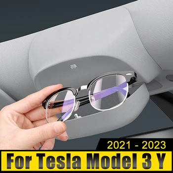Для Tesla Модель 3 Y 2021 2022 2023 2024 Солнцезащитные Очки Заднего Вида На Крыше Ящик Для Хранения Держатель Лоток Аксессуары Для Модификации Интерьера Автомобиля