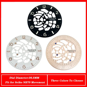 Детали для Часов 36,5 ММ, Белый Циферблат, Светящиеся Три Типа Цветов, Подходят Для Японского Механизма Seiko NH70, Мужские Часы, Аксессуары Для Циферблата