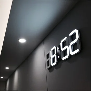3D СВЕТОДИОДНЫЕ Цифровые настенные Часы с 3 уровнями домашнего настенного декора Регулируемые Электронные Настольные Часы Цифровые Настенные Часы Будильник Для Спальни