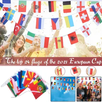 Струнный вымпел 24 Европейский флаг Струнный чемпионат Кубок Европейский баннер Флаги украшения и подвешивания