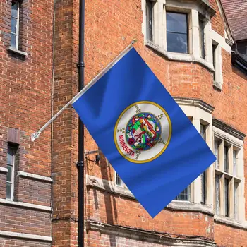 Всепогодный домашний флаг Устойчивый к атмосферным воздействиям домашний флаг Флаг штата Миннесота 2x3 фута с яркими цветами, края с двойной прошивкой для помещений