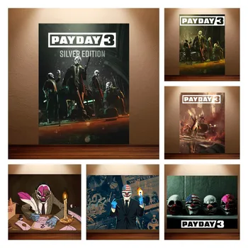 Плакат Payday 3, плакаты с видеоиграми Payday 2023, Настенная живопись на холсте, Декор стен гостиной, Наклейка на стену в спальне, Домашний декор