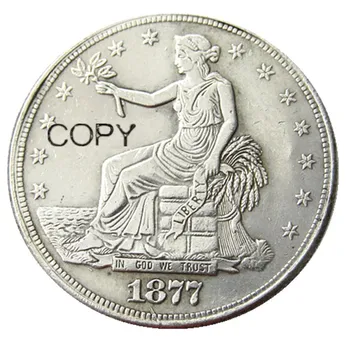 Монета-копия в долларах США с серебряным покрытием 1877 года выпуска
