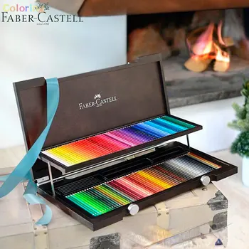 Карандаши Faber-Castell Albrecht Durer 120 Color Set В деревянной коробке, стойкие при высыхании, что позволяет наносить несколько слоев краски.