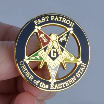 Масонский эмалевый значок Бывшего Патрона Ордена Восточной Звезды с металлической отделкой