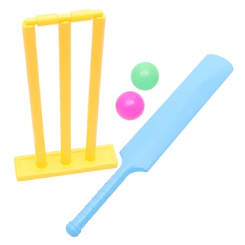 4шт Детский набор для игры в крикет на открытом воздухе, крикетная бита, пень, интерактивная спортивная игра для родителей и детей на заднем дворе ()