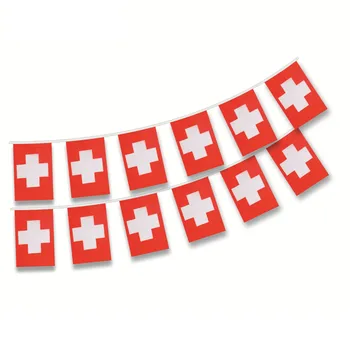 Швейцарский струнный флаг, вымпел, баннер, 14 *21 см, швейцарские флаги, национальный кантри-декор для школы, спортивных мероприятий, патриотических фестивалей