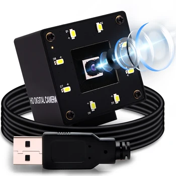 USB-камера ELP с Автофокусом 16 Мп С Белыми светодиодами Мини-UVC USB2.0 Веб-камера с объективом без искажений 68 градусов IMX298 Video PC Camera USB