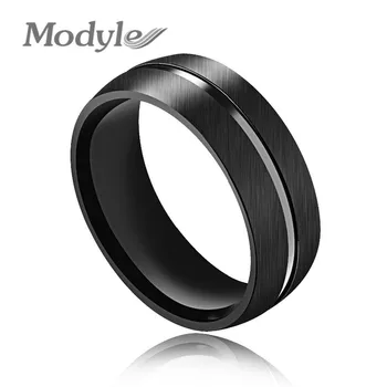 Modyle 2023 Новое Модное черное кольцо в стиле панк-рок из нержавеющей стали, крутое мужское кольцо, свадебные украшения