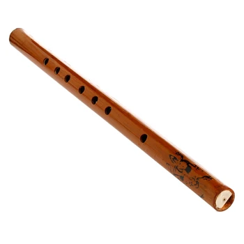 Традиционная Бамбуковая Флейта с 6 Отверстиями, Кларнет, Студенческий Музыкальный Инструмент, Цвет Дерева, Подарок для Друзей-Любителей Флейты