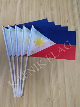 КАФНИК, 5шт флаг Филиппин флаги Филиппинской ручной волны 14*21 см бесплатная доставка