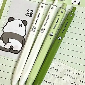Четыре квадратных держателя для ручек в стиле милой панды Студенты используют черную нейтральную ручку для офиса