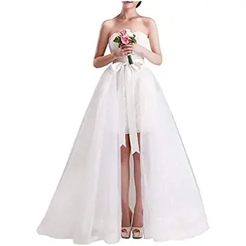 Съемная юбка-платье без обруча, 2 слоя длинной фатиновой пачки, съемные юбки, аксессуар для свадебного вечернего платья