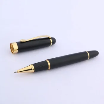 офисная высококачественная металлическая подарочная матовая черная золотая ручка-роллер