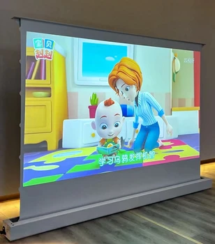 120-дюймовый Матово-белый Проекционный экран кинотеатра с моторизованным напольным проекционным экраном для проектора системы домашнего кинотеатра 4K