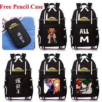 Косплей My Hero Academia Izuku Midoriya, Черные сумки, 15,6-дюймовый рюкзак, аниме-сумка на плечо, аксессуары для путешественников, студентов
