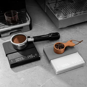 Электронные кофейные весы W50 0,1 г, высокоточные цифровые кухонные весы, диапазон 2 кг, USB-перезаряжаемые домашние умные весы для выпечки