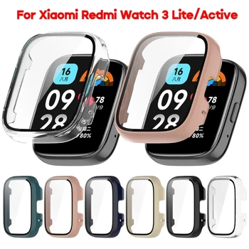 Защитный чехол для Redmi Watch 3 Lite, водонепроницаемая защитная рамка для экрана, умные часы, цельный корпус, стеклянная пленка, аксессуары