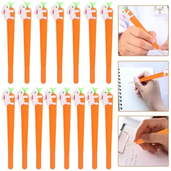 15шт мультяшных ручек для письма, очаровательных ручек с кроликом и морковью, прекрасных ручек с чернилами 05 мм