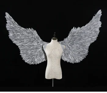 2020 новый взрослый реквизит для фотосессии с серебряными крыльями ангела большого размера для косплей-шоу, костюма на Хэллоуин, свадебной вечеринки, семейного сбора