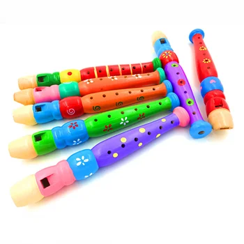 Деревянный рекордер, детская флейта, детский рекордер с 6 отверстиями, обучающие духовые инструменты для детей, начинающие дети