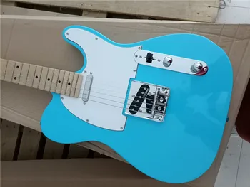 Китайская гитарная фабрика custom tl Guitar 6 Струнная Желто-белая небесно-голубая Электрогитара Реальное фото бесплатная доставка Высокое качество 67