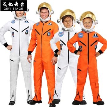 Скафандр для мужчин, костюм астронавта для взрослых большого размера, белые Костюмы пилотов, Новое поступление 2019 Года, Костюм на Хэллоуин, Цельный комбинезон