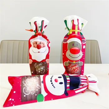 Подарочные держатели для чулок со снеговиком Рождественский декор Новогодние рождественские украшения для дома Крышка для винной бутылки Санта-Клауса