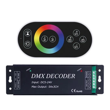 DC5-24V DMX декодер RGB Светодиодный контроллер Беспроводной пульт дистанционного управления 15A 3-канальная светодиодная лента 11 видов режимов
