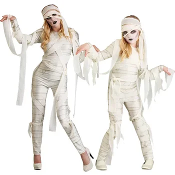 Сценическое представление на Хэллоуин, Пасху, для детей и взрослых, Ролевая игра, приключение в гробнице, Костюм мумии зомби в белой повязке.