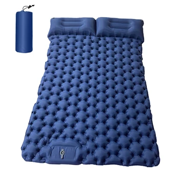 Походный коврик для 2 человек с воздушной подушкой, портативный надувной матрас из нейлона и ТПУ, водонепроницаемый спальный коврик для альпинизма, макс. 200 кг/440 л