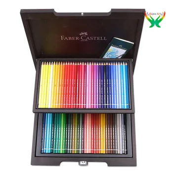 Немецкие водорастворимые цветные карандаши Faber-Castell, водорастворимый цветной грифель в деревянной коробке, серия 72 цвета, студенческие исследования